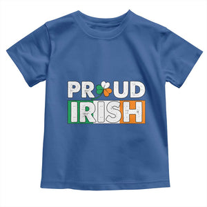 Proud Irish St Patricks Day Toddler T Shirt Shamrock Lucky Charm Ireland Flag TS02 Royal Blue Print Your Wear