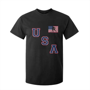 USA Flag Hockey T Shirt For Kid Patriotic Ice Hockey Team Fan Vintage Throwback TS02 Black Print Your Wear