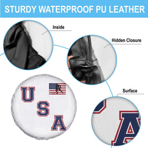 USA Flag Hockey Spare Tire Cover Patriotic Ice Hockey Team Fan Vintage Throwback TS02 Print Your Wear