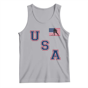 USA Flag Hockey Tank Top Patriotic Ice Hockey Team Fan Vintage Throwback TS02 Athletic Heather Print Your Wear