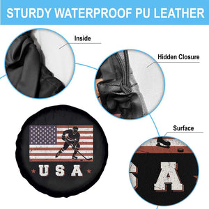 USA Flag Hockey Spare Tire Cover Patriotic Ice Hockey Player Retro Vintage TS02 Print Your Wear