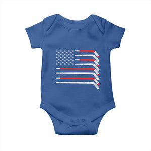 USA Flag Hockey Baby Onesie Patriotic Hockey Stick American Flags TS02 Royal Blue Print Your Wear