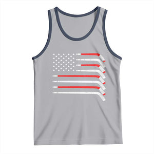 USA Flag Hockey Tank Top Patriotic Hockey Stick American Flags TS02 Athletic Heather Navy Print Your Wear
