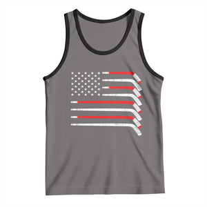 USA Flag Hockey Tank Top Patriotic Hockey Stick American Flags TS02 Deep Heather Black Print Your Wear