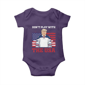 USA Flag Hockey Trump Baby Onesie Don't Play With The USA TS02 Purple Print Your Wear