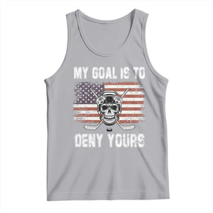 USA Flag Hockey Skull Tank Top My Goal Is To Deny Yours TS02 Athletic Heather Print Your Wear