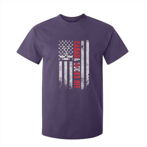 USA Flag Hockey T Shirt For Kid Funny Canada Sucks US EH American Flag TS02 Purple Print Your Wear