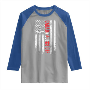 USA Flag Hockey Raglan Shirt Funny Canada Sucks US EH American Flag TS02 Sport Gray Royal Print Your Wear