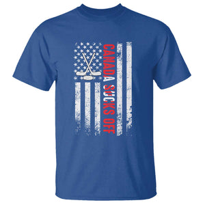 USA Flag Hockey T Shirt Funny Canada Sucks US EH American Flag TS02 Royal Blue Print Your Wear