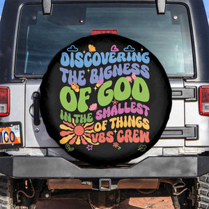 VBS 2025 Spare Tire Cover Discovering The Bigness Of God In The Smallest Of Things Retro Groovy TS02 No hole Black Print Your Wear