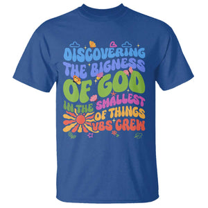VBS 2025 T Shirt Discovering The Bigness Of God In The Smallest Of Things Retro Groovy TS02 Royal Blue Print Your Wear