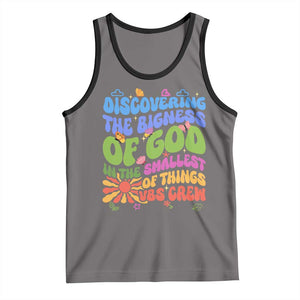 VBS 2025 Tank Top Discovering The Bigness Of God In The Smallest Of Things Retro Groovy TS02 Deep Heather Black Print Your Wear