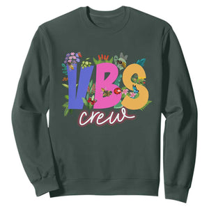 VBS Crew 2025 Sweatshirt Magninfied Vacation Bible School Adventure TS02 Dark Forest Green Print Your Wear