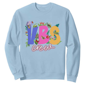 VBS Crew 2025 Sweatshirt Magninfied Vacation Bible School Adventure TS02 Light Blue Print Your Wear