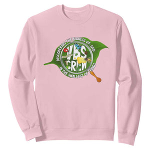VBS Crew 2025 Sweatshirt Magnified Discovering The Bigness Of God In The Smallest Of Things TS02 Light Pink Print Your Wear