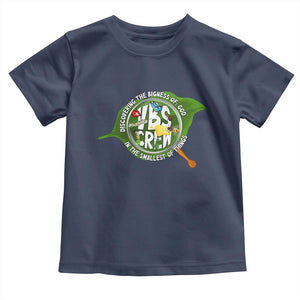 VBS Crew 2025 Toddler T Shirt Magnified Discovering The Bigness Of God In The Smallest Of Things TS02 Navy Print Your Wear