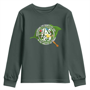 VBS Crew 2025 Youth Sweatshirt Magnified Discovering The Bigness Of God In The Smallest Of Things TS02 Dark Forest Green Print Your Wear