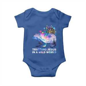 VBS 2025 Adventure Bear Baby Onesie Trusting Jesus In A Wild World Northen Lights TS02 Royal Blue Print Your Wear