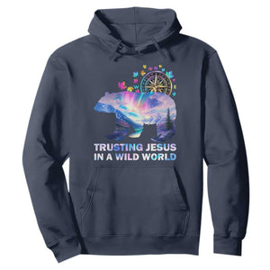 VBS 2025 Adventure Bear Hoodie Trusting Jesus In A Wild World Northen Lights TS02 Navy Print Your Wear