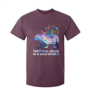 VBS 2025 Adventure Bear T Shirt For Kid Trusting Jesus In A Wild World Northen Lights TS02 Maroon Print Your Wear