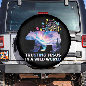 VBS 2025 Adventure Bear Spare Tire Cover Trusting Jesus In A Wild World Northen Lights TS02 No hole Black Print Your Wear