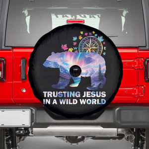 VBS 2025 Adventure Bear Spare Tire Cover Trusting Jesus In A Wild World Northen Lights TS02 Black Print Your Wear