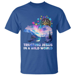 VBS 2025 Adventure Bear T Shirt Trusting Jesus In A Wild World Northen Lights TS02 Royal Blue Print Your Wear