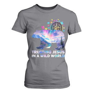 VBS 2025 Adventure Bear T Shirt For Women Trusting Jesus In A Wild World Northen Lights TS02 Charcoal Print Your Wear