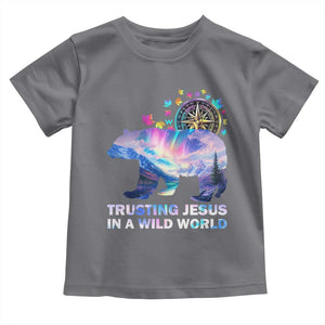 VBS 2025 Adventure Bear Toddler T Shirt Trusting Jesus In A Wild World Northen Lights TS02 Charcoal Print Your Wear