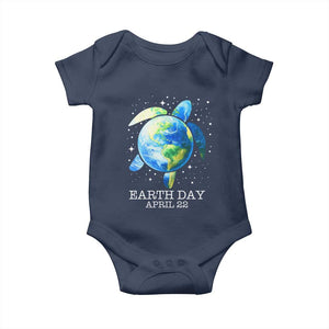 Earth Day Sea Turtle Baby Onesie Restore Earth Save The Planet TS02 Navy Print Your Wear