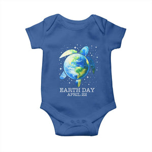 Earth Day Sea Turtle Baby Onesie Restore Earth Save The Planet TS02 Royal Blue Print Your Wear