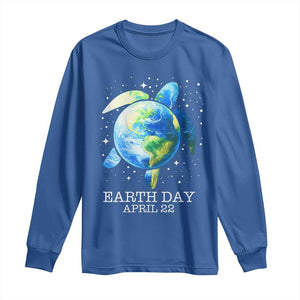 Earth Day Sea Turtle Long Sleeve Shirt Restore Earth Save The Planet TS02 Royal Blue Print Your Wear