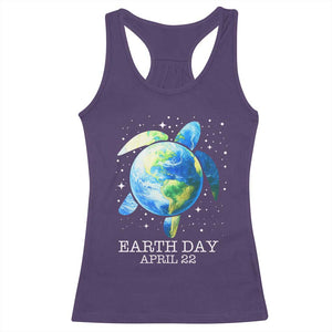 Earth Day Sea Turtle Racerback Tank Top Restore Earth Save The Planet TS02 Purple Print Your Wear
