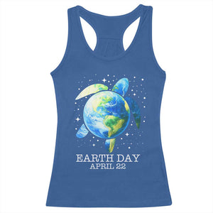 Earth Day Sea Turtle Racerback Tank Top Restore Earth Save The Planet TS02 Royal Blue Print Your Wear
