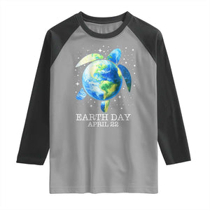 Earth Day Sea Turtle Raglan Shirt Restore Earth Save The Planet TS02 Sport Gray Black Print Your Wear