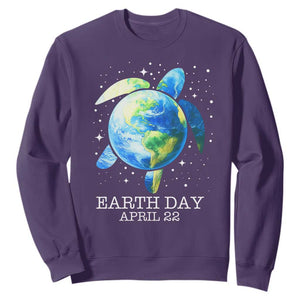 Earth Day Sea Turtle Sweatshirt Restore Earth Save The Planet TS02 Purple Print Your Wear