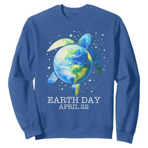 Earth Day Sea Turtle Sweatshirt Restore Earth Save The Planet TS02 Royal Blue Print Your Wear