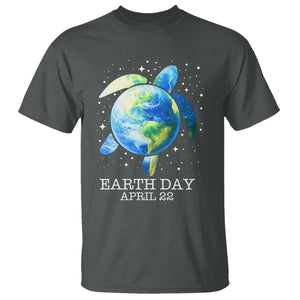 Earth Day Sea Turtle T Shirt Restore Earth Save The Planet TS02 Dark Heather Print Your Wear
