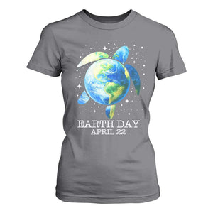 Earth Day Sea Turtle T Shirt For Women Restore Earth Save The Planet TS02 Charcoal Print Your Wear
