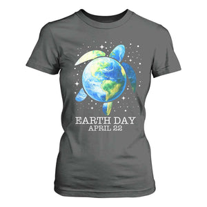 Earth Day Sea Turtle T Shirt For Women Restore Earth Save The Planet TS02 Dark Heather Print Your Wear