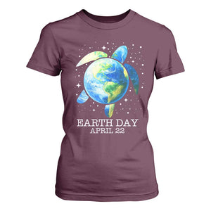 Earth Day Sea Turtle T Shirt For Women Restore Earth Save The Planet TS02 Maroon Print Your Wear
