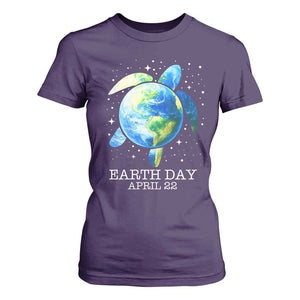 Earth Day Sea Turtle T Shirt For Women Restore Earth Save The Planet TS02 Purple Print Your Wear