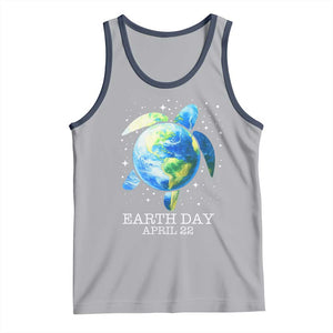 Earth Day Sea Turtle Tank Top Restore Earth Save The Planet TS02 Athletic Heather Navy Print Your Wear