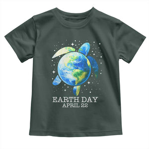 Earth Day Sea Turtle Toddler T Shirt Restore Earth Save The Planet TS02 Dark Forest Green Print Your Wear