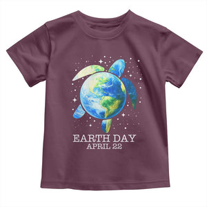 Earth Day Sea Turtle Toddler T Shirt Restore Earth Save The Planet TS02 Maroon Print Your Wear