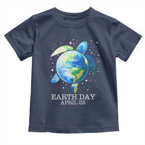 Earth Day Sea Turtle Toddler T Shirt Restore Earth Save The Planet TS02 Navy Print Your Wear