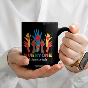 Everyone Is Welcome Here Coffee Mug Equality Rainbow Fist Hands TS02 Print Your Wear