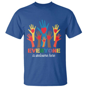 Everyone Is Welcome Here T Shirt Equality Rainbow Fist Hands TS02 Royal Blue Print Your Wear