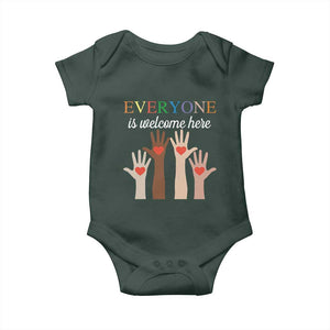 Everyone Is Welcome Here Baby Onesie Equality Fist Hands Hearts TS02 Print Your Wear