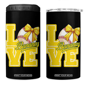 Vintage Banana Coquette Bow 4 in 1 Can Cooler Tumbler LOVE Baseball Fan Sport Lover TS02 One Size: 16 oz Black Print Your Wear